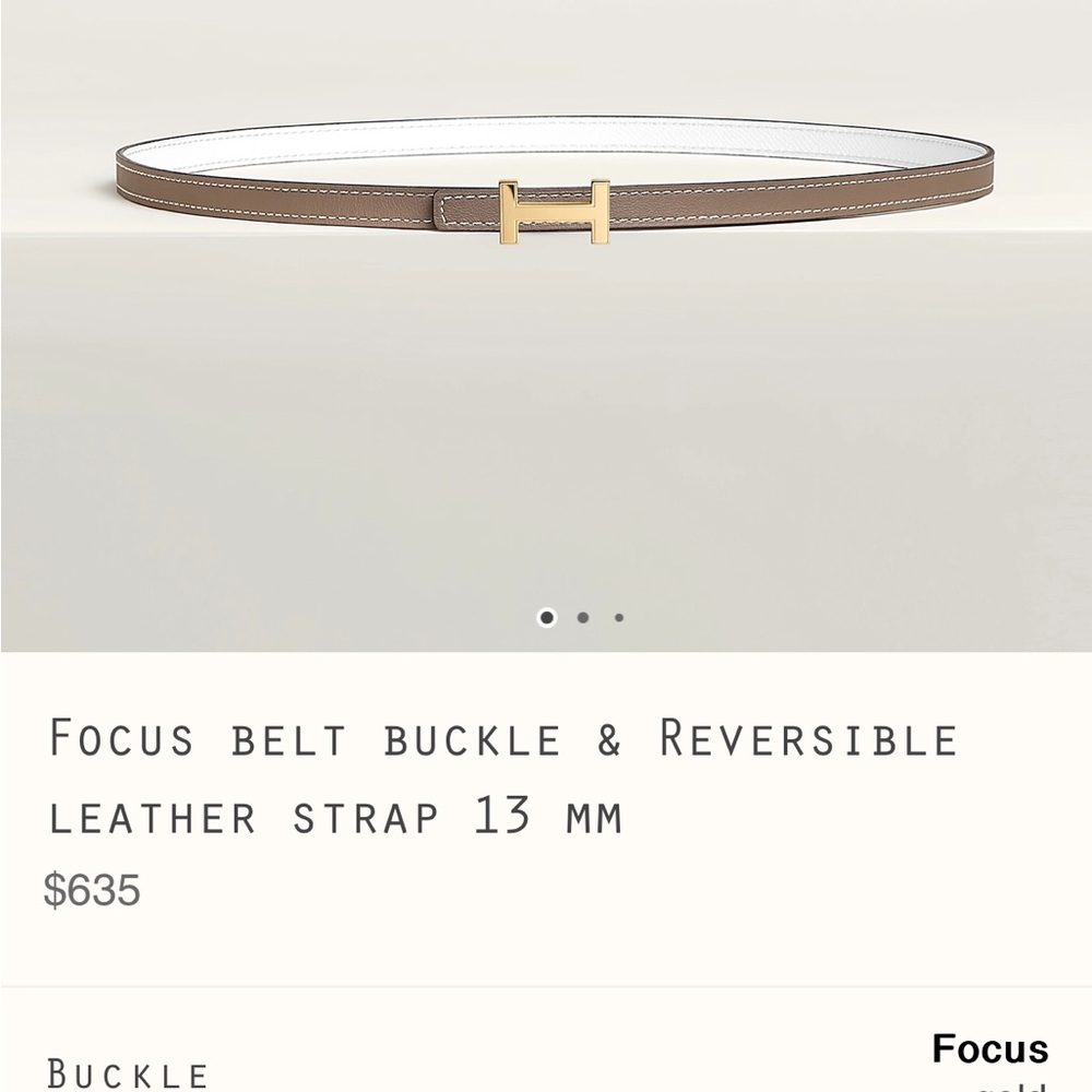 Authentic Hermes 13 mm reversible belt